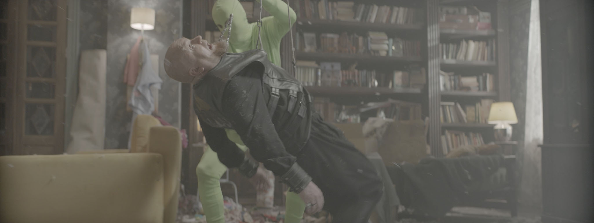Клина тросов и человека — до, VFX-клинап Cinema Cleaning